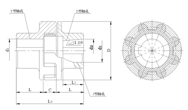 梅花聯(lián)軸器設(shè)計(jì)圖